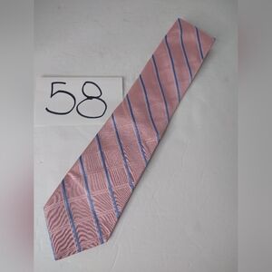 Nordstrom Tie Pink Blue White Stripes Made In The U S.A. 100% Silk Mens